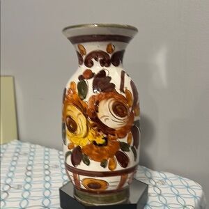 Handcrafted Floral Ceramic Vase Italy.  Bitossi?